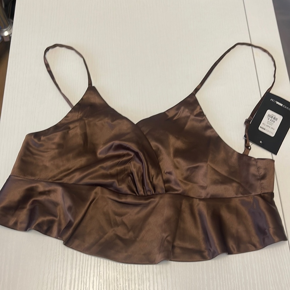 Satin crop top nwt